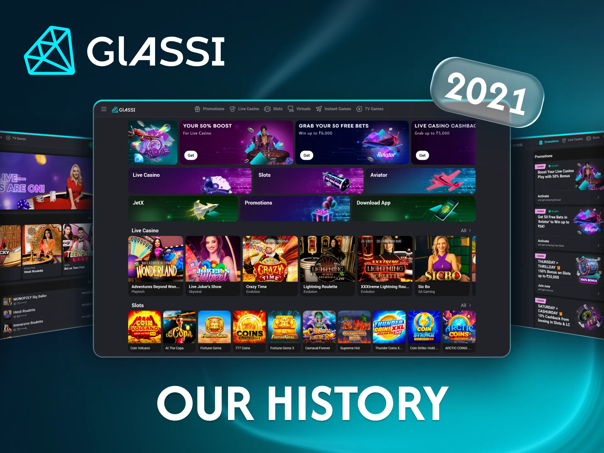 Glassi casino was established in 2021 and quickly became one of India's most trusted online casinos.