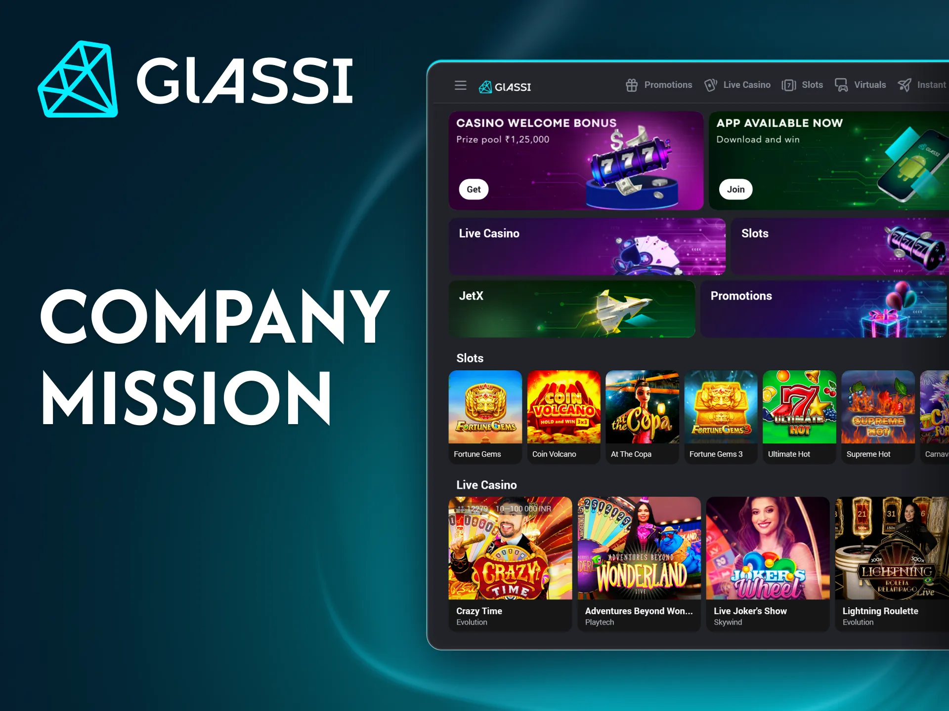 Glassi casino focus on creating a safe and engaging online gaming experience for users in India.
