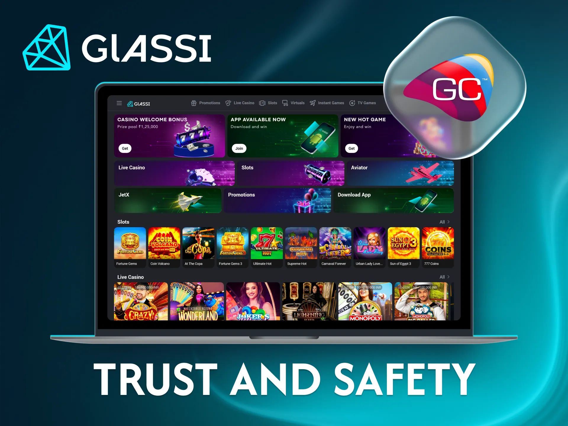Glassi casino is a licensed and trustworthy online gaming site in India.