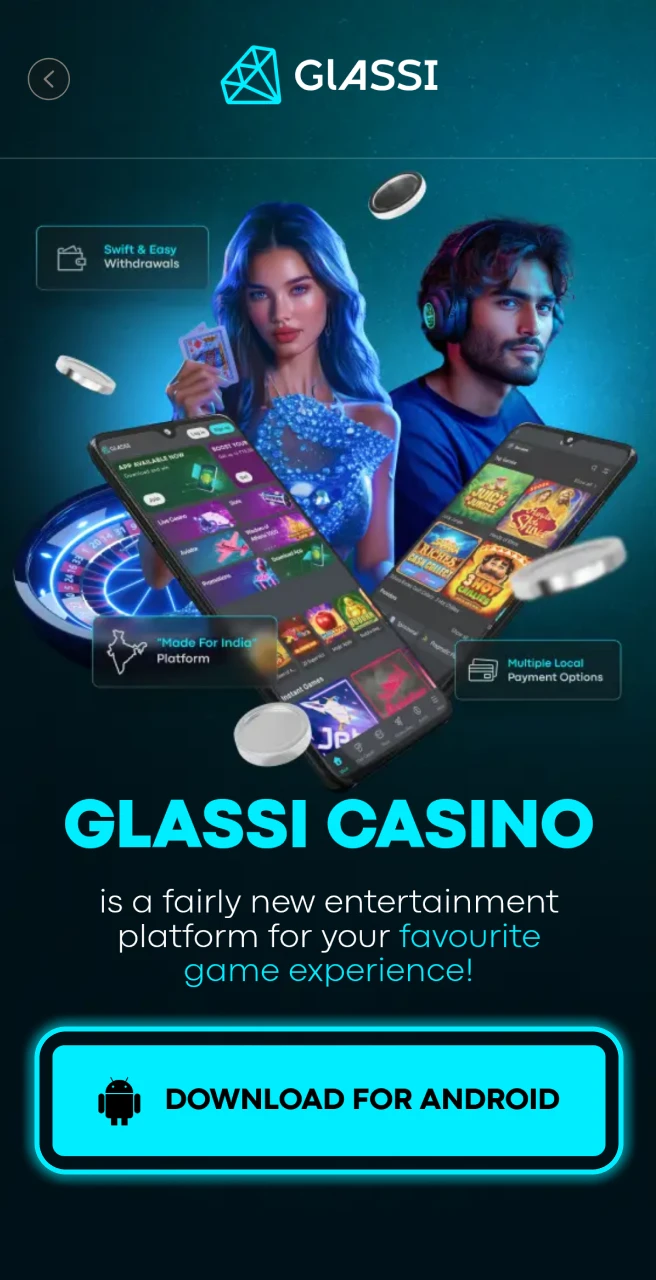Press the button to start downloading the Glassi casino app.