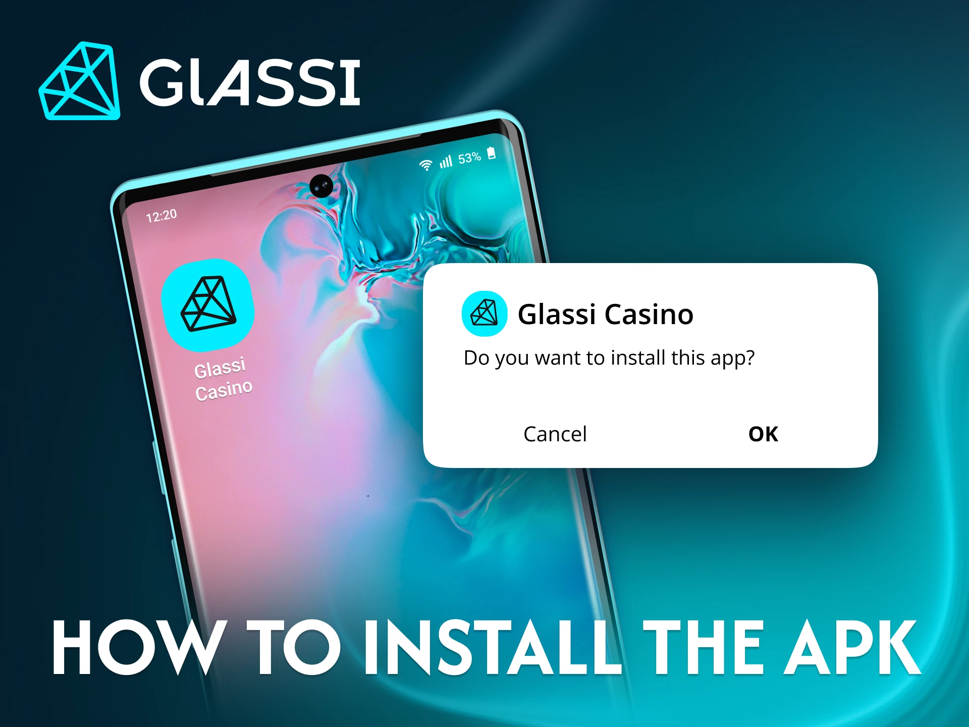 The Glassi casino app can be easily installed on Android devices.