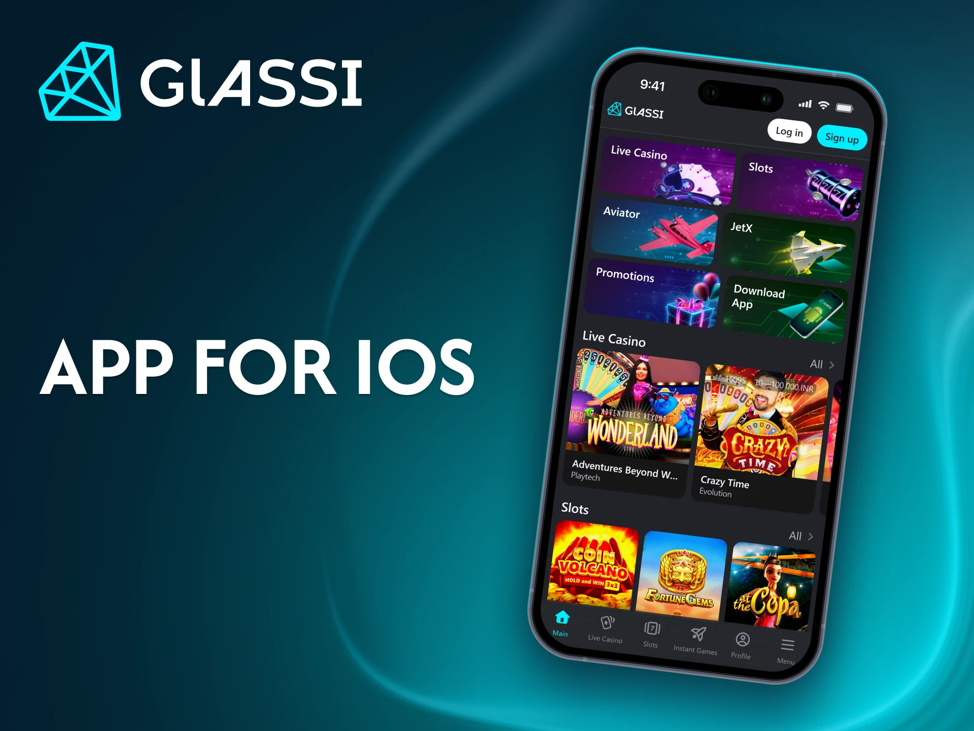 Your favorite casino games are just a tap away on iOS with the Glassi casino app.