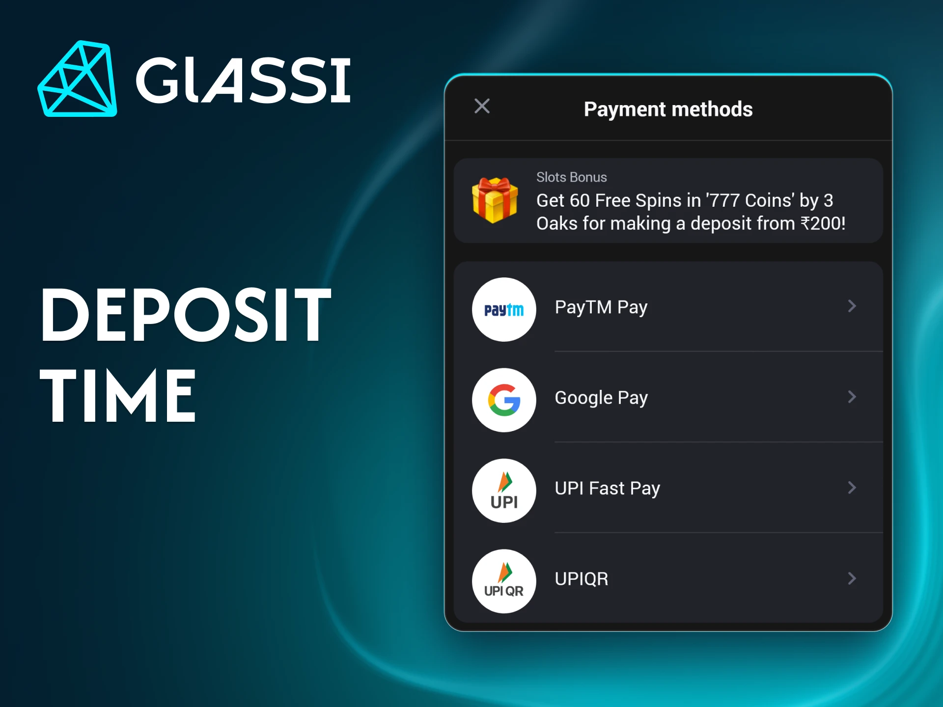 Glassi casino ensures your deposits are processed instantly.