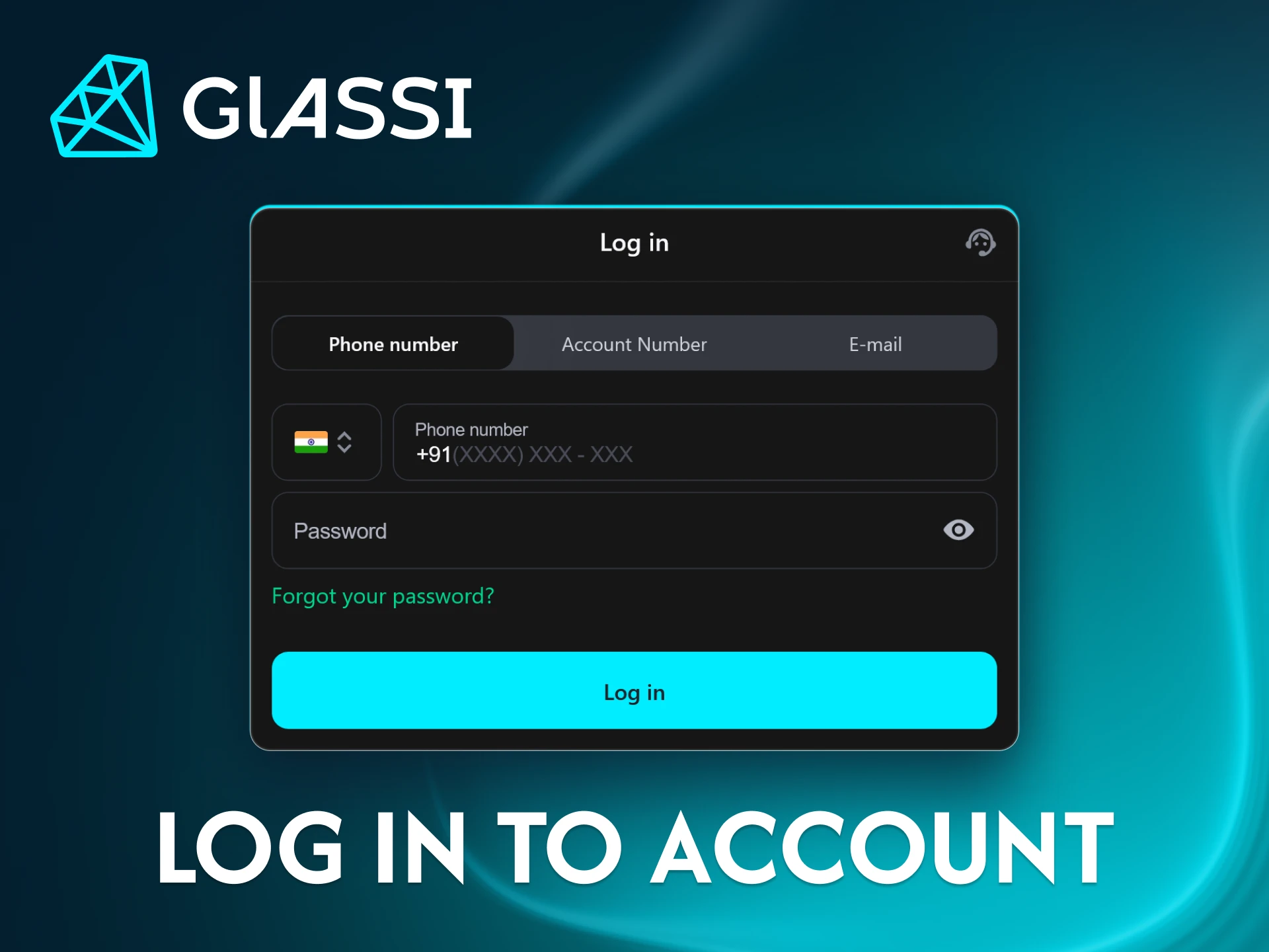 Log in to your Glassi casino account quickly and easily.