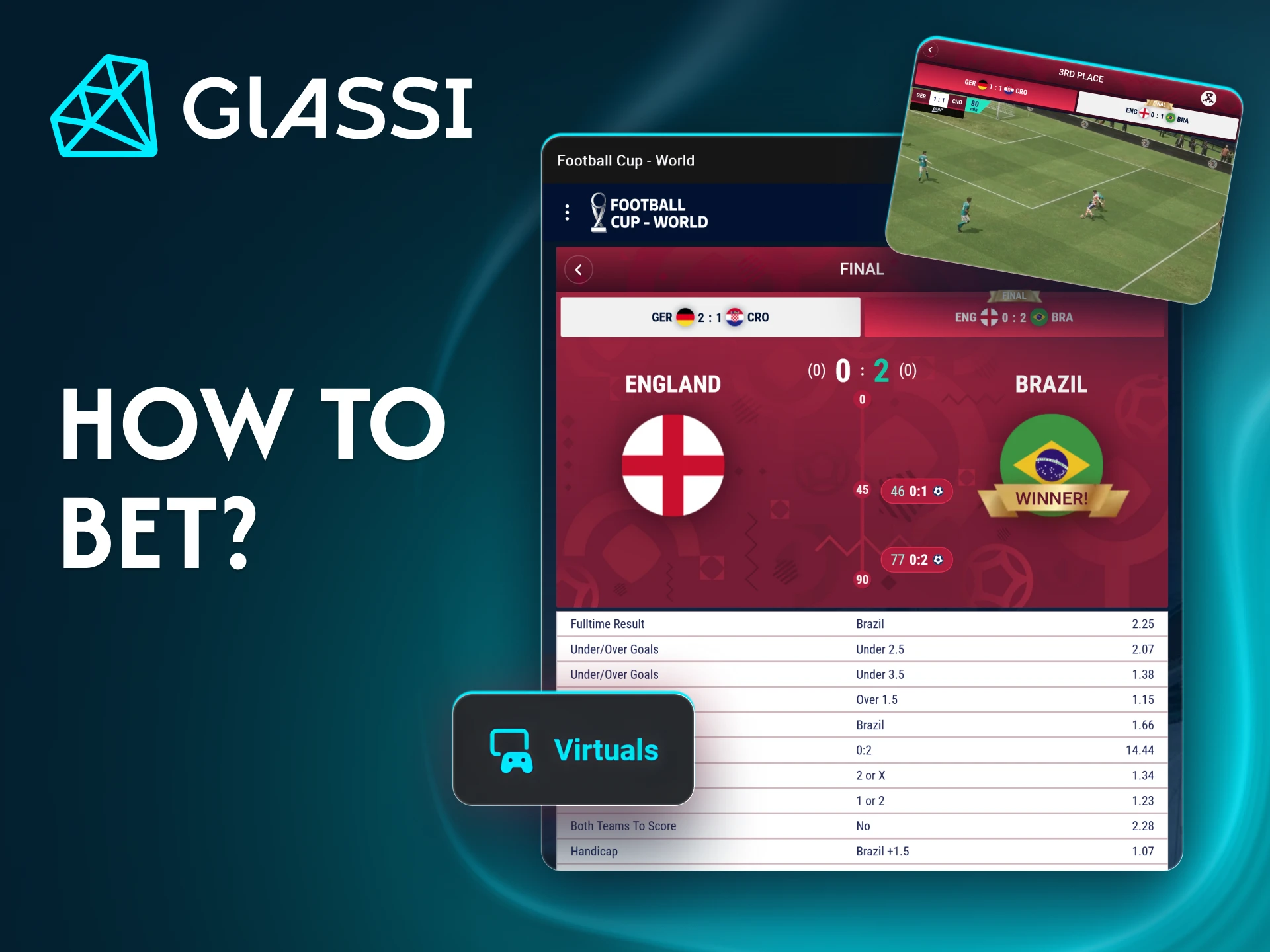 Easily bet on virtual sports matches with Glassi casino.