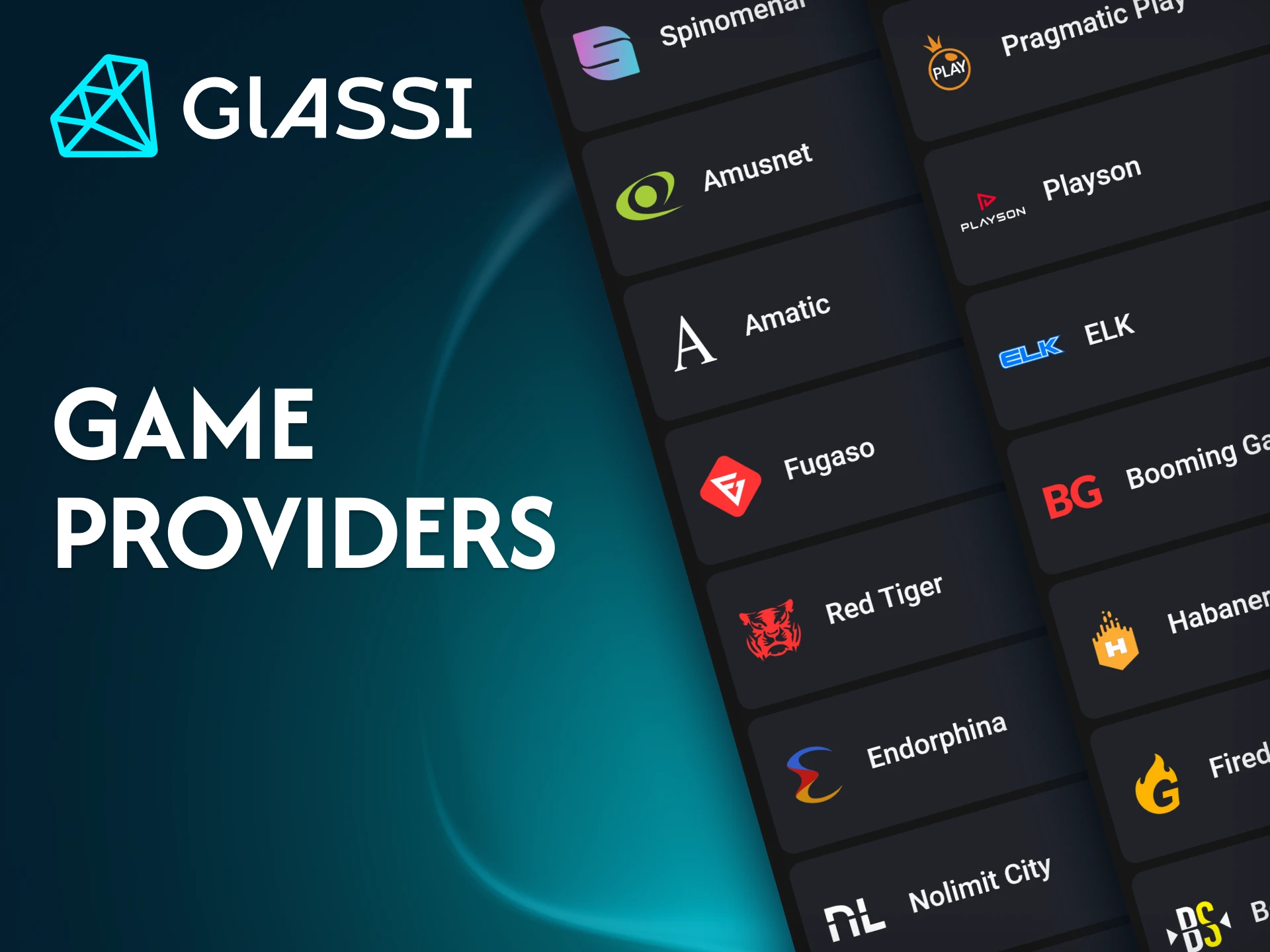 Enjoy a wide selection of games from top-tier providers at Glassi casino.