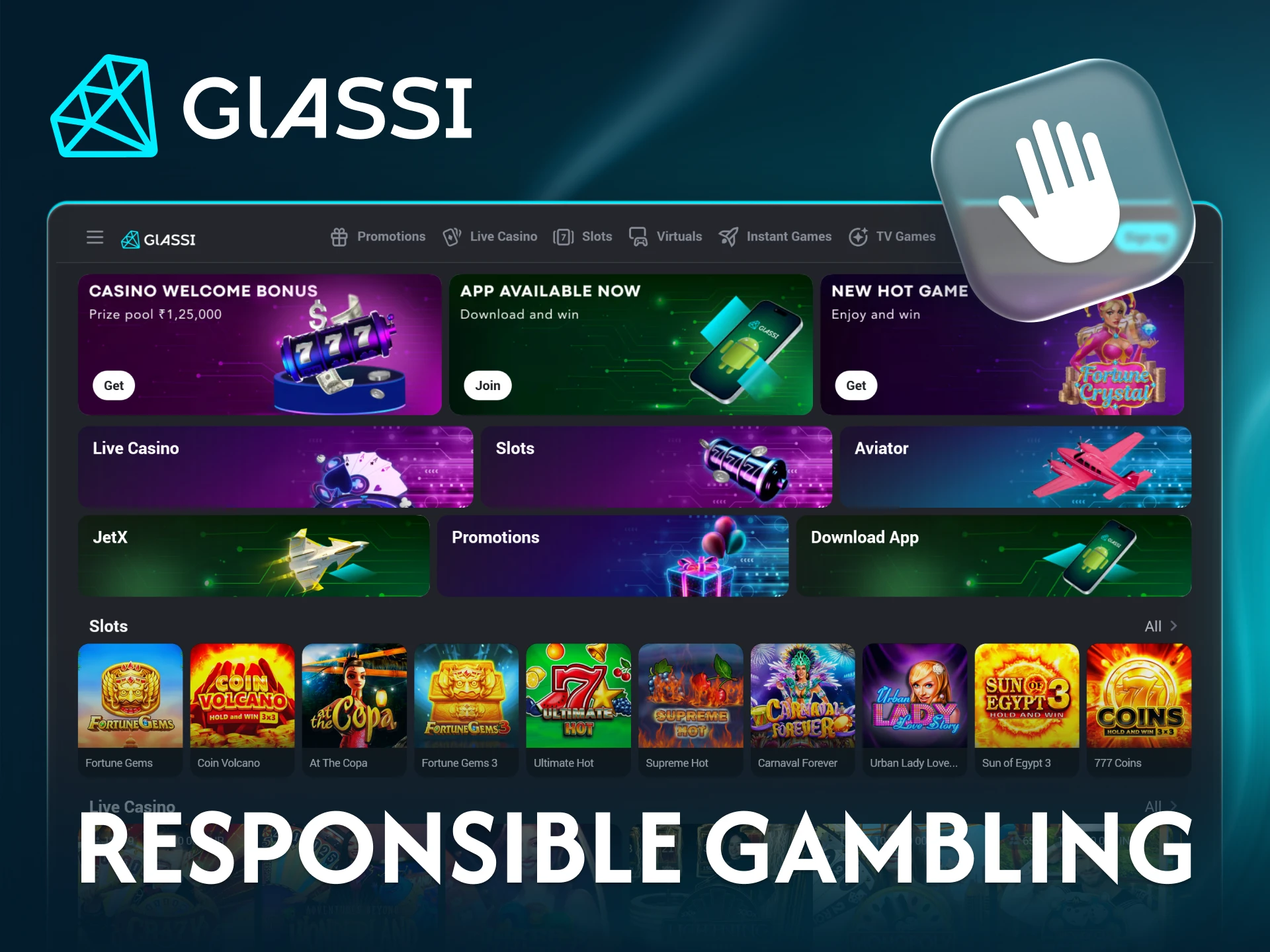 Glassi casino upholds the principles of responsible gambling for all players.