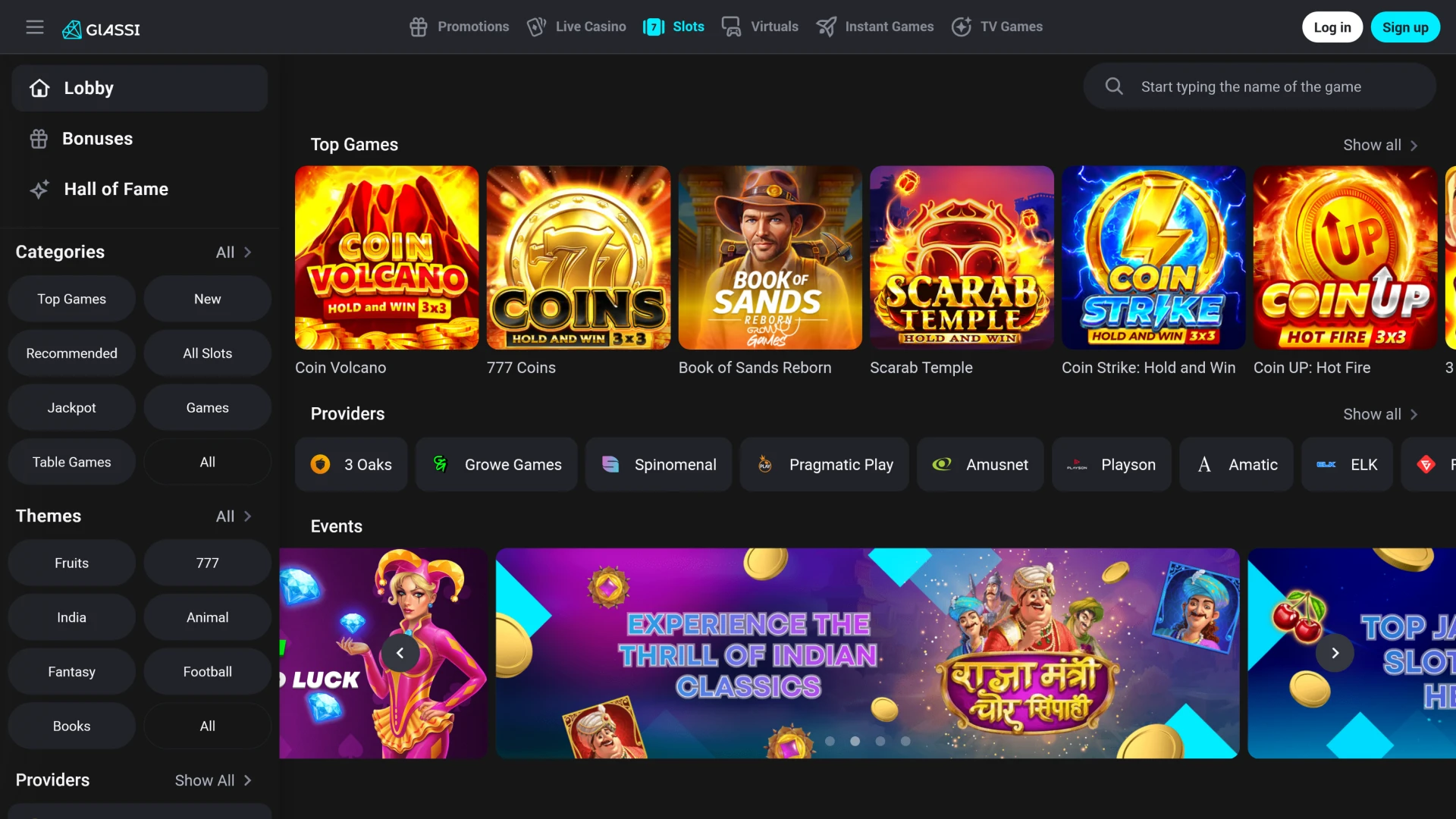Glassi casino features a large library of games for players to enjoy.