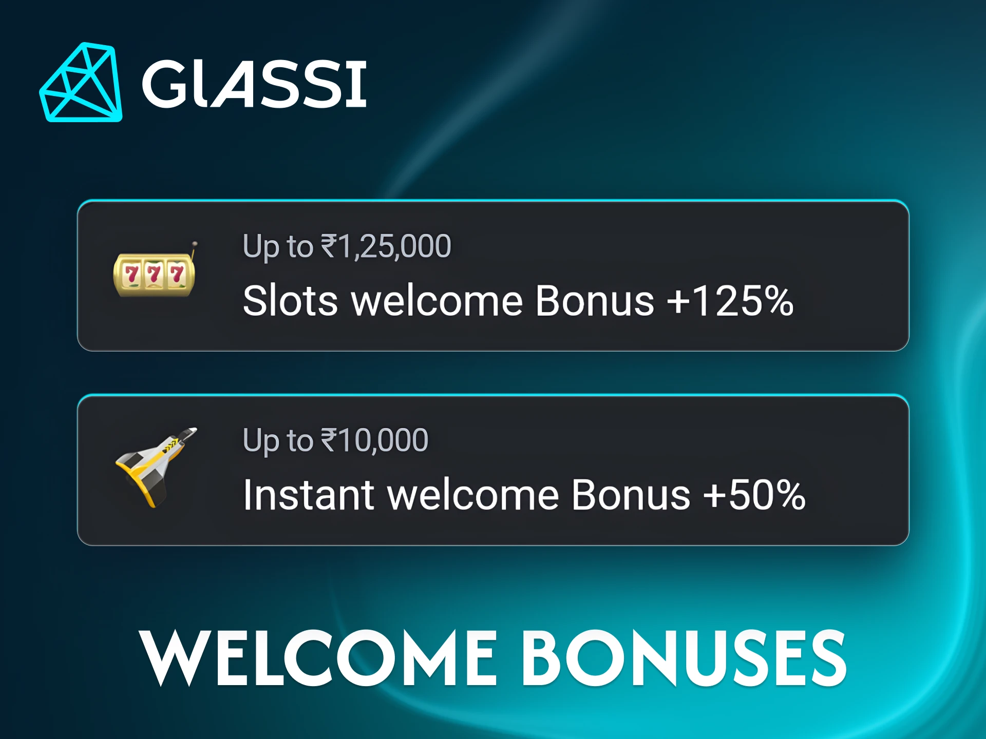 Get rewarded with generous welcome bonuses after registering at Glassi casino.