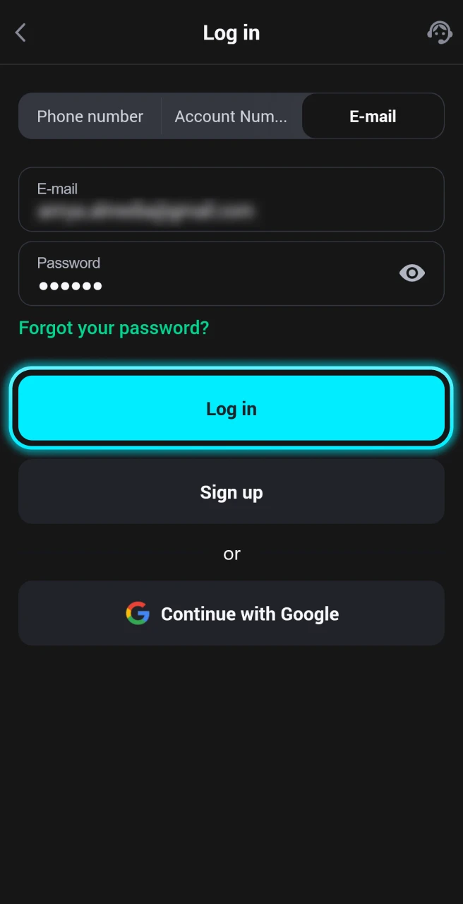 Click the Login button to access your Glassi casino account.