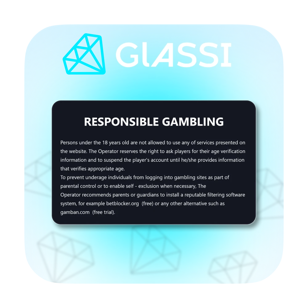 Promoting responsible gambling is part of Glassi casino’s commitment.