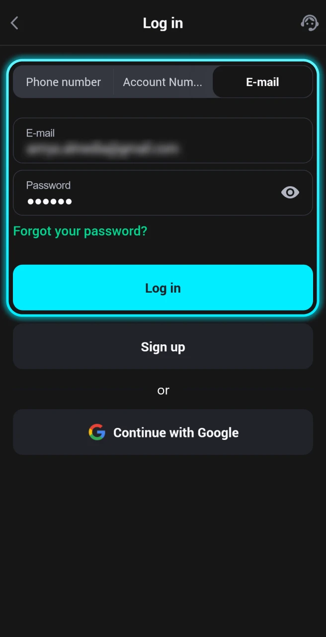 Access your Glassi casino account to cash out your winnings.