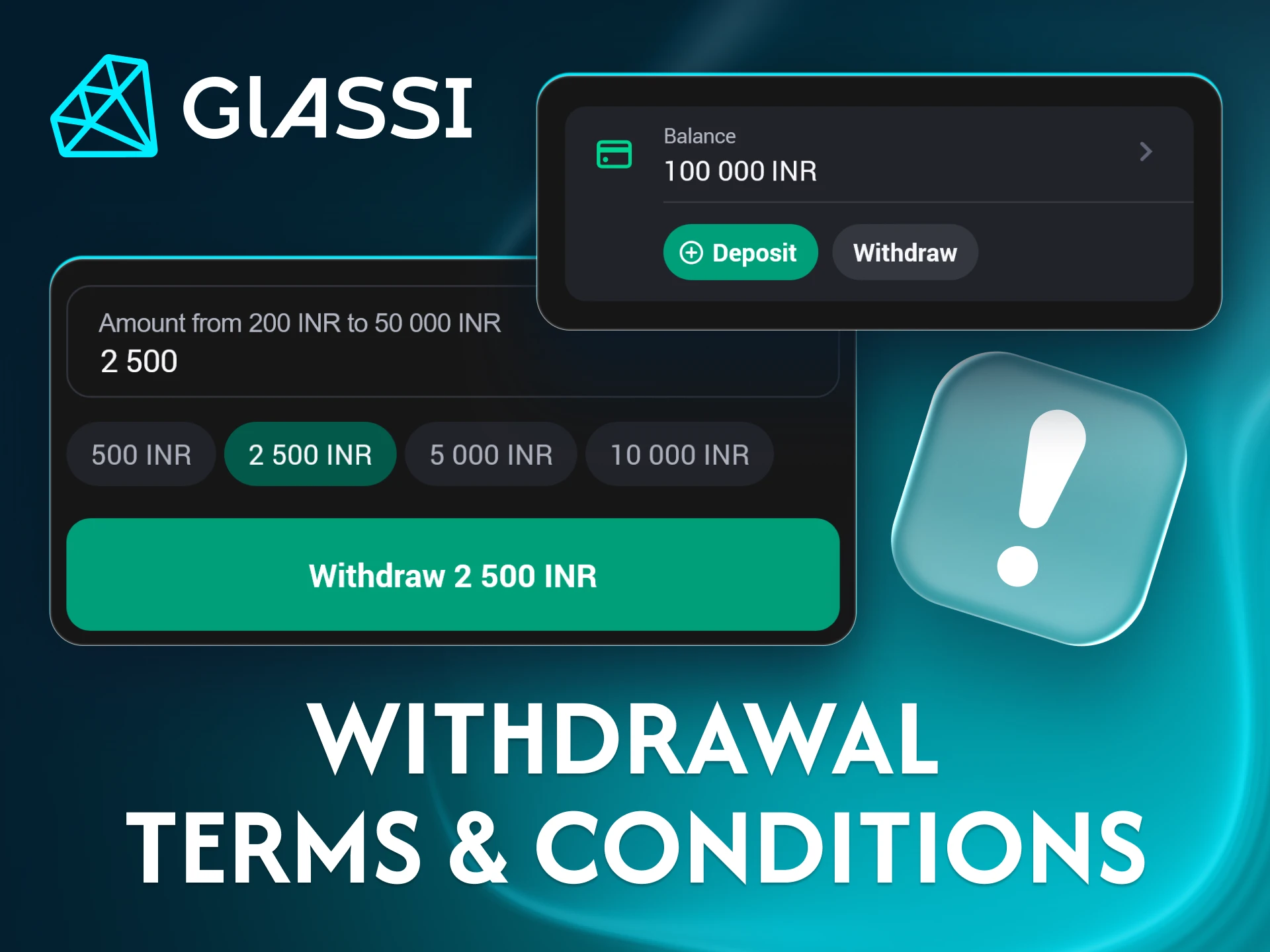 Check out the withdrawal rules for cashing out your winnings at Glassi casino.