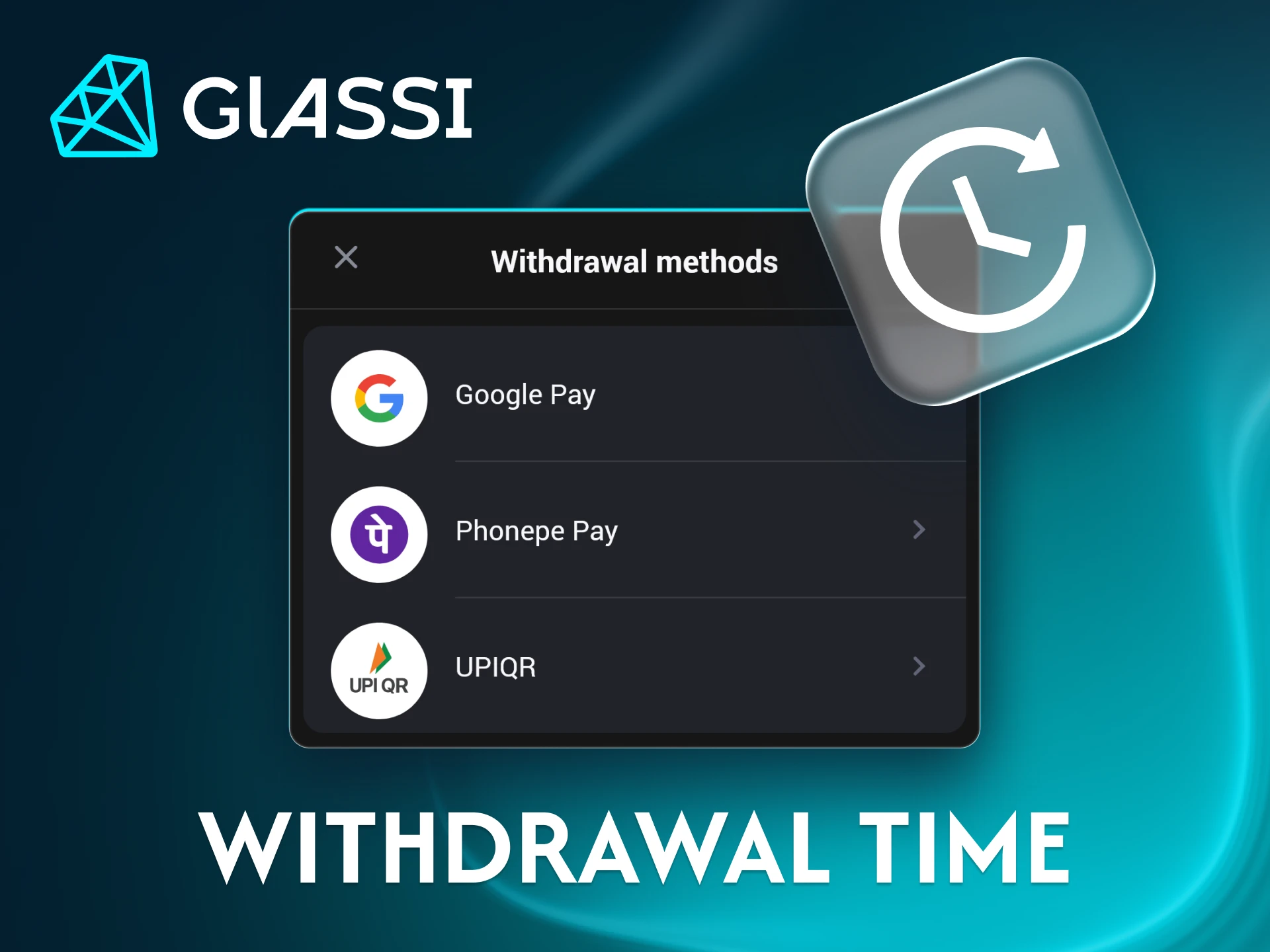 Take advantage of swift withdrawal services at Glassi casino.